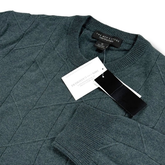 NWT The Men's Store Cashmere Sweater‎ Mens Size Medium M in Slate Green $228 - Picture 1 of 8